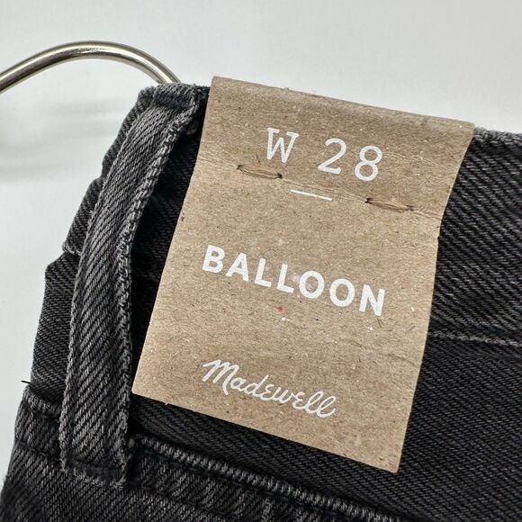 Madewell The Ballon  NWT‎ Wide Leg Jean Women's Sz 28  Pockets Black - Picture 6 of 16
